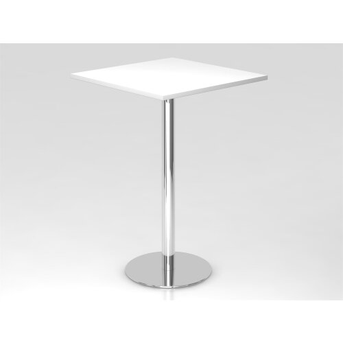 Stehtisch rechteckig 80 cm Fuss in silber oder chrom