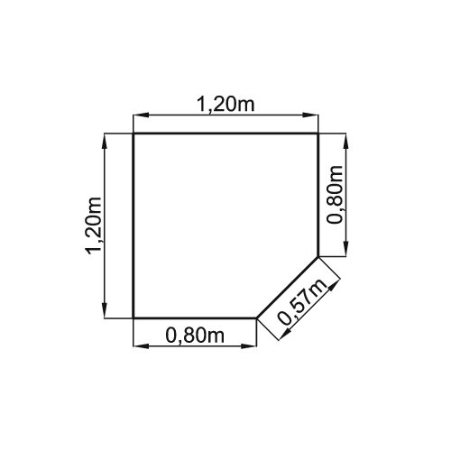 Verkettungsplatte Trapez 120 x 120cm