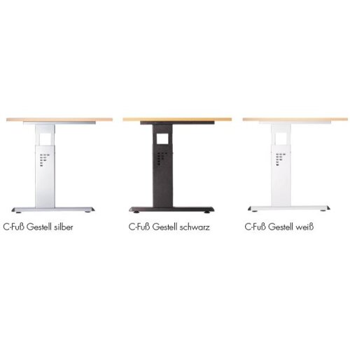 Schreibtisch höhenverstellbar 80x80 cm in 3 Gestellfarben