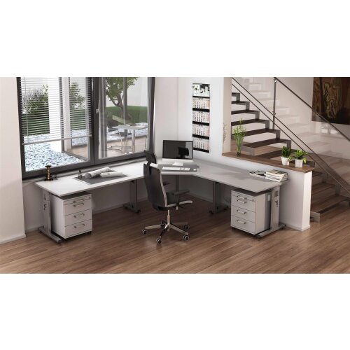 Schreibtisch höhenverstellbar 120x80 cm in 3 Gestellfarben